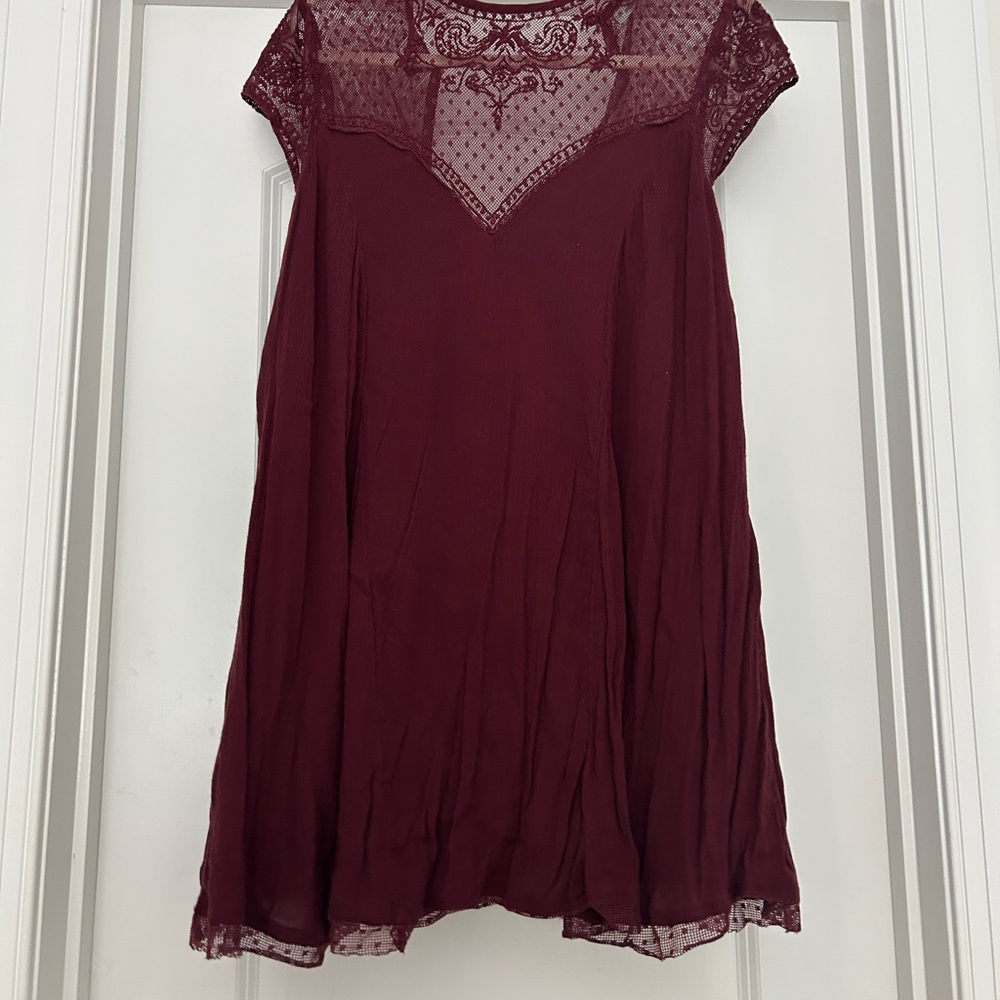 Kimchi Blue Deep Red Lace Dress/ urban outfitters
